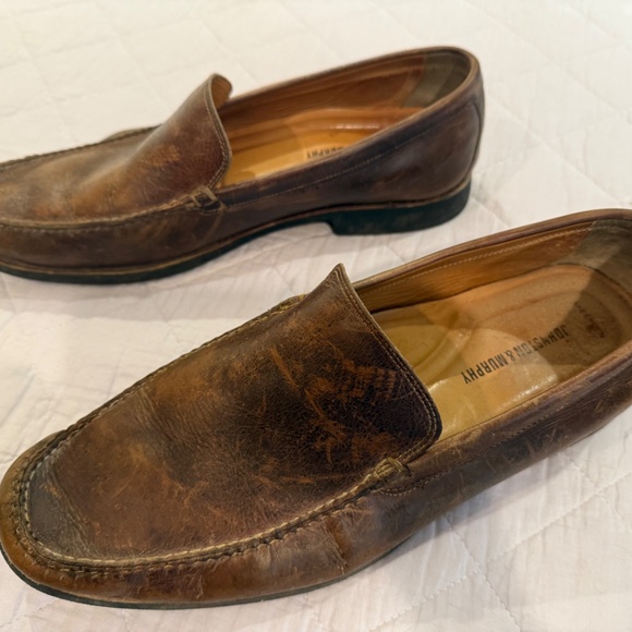 Johnson & Murphy Brown Leather Sheepskin Loafers 12 M 20-7792 Made in Brazil - Picture 2 of 10
